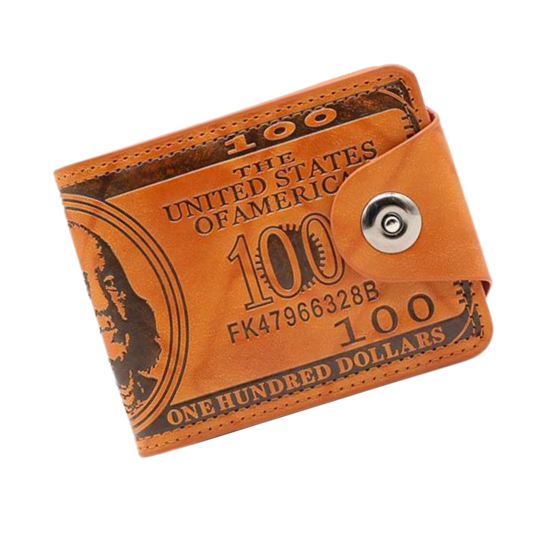 Billetera de cuero 100 dollars con broche