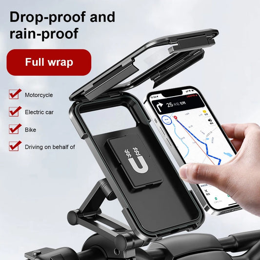 Soporte de teléfono móvil impermeable universal para motocicleta, bicicleta, GPS, giratorio de 360 °, ajustable