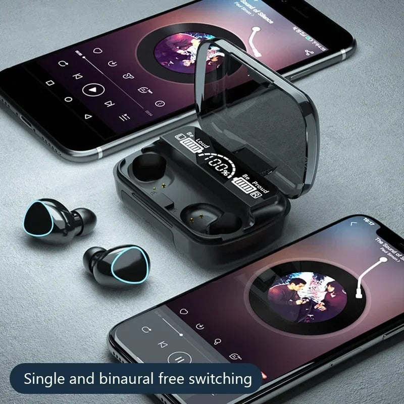 Auriculares inalámbricos TWS M10 / Bluetooth / micrófono /caja de carga de 5.3 mAh / pantalla LED 3200